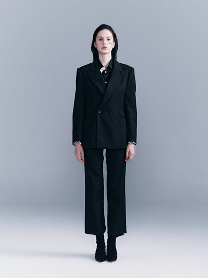 houndstooth Layered collar suit