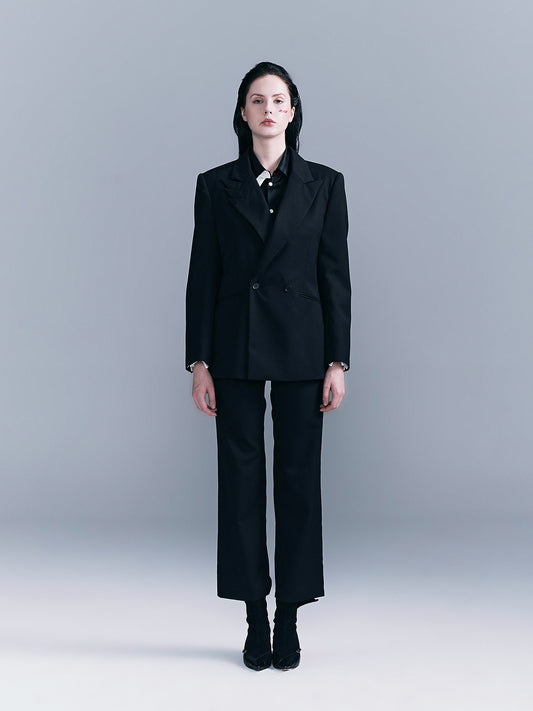 houndstooth Layered collar suit