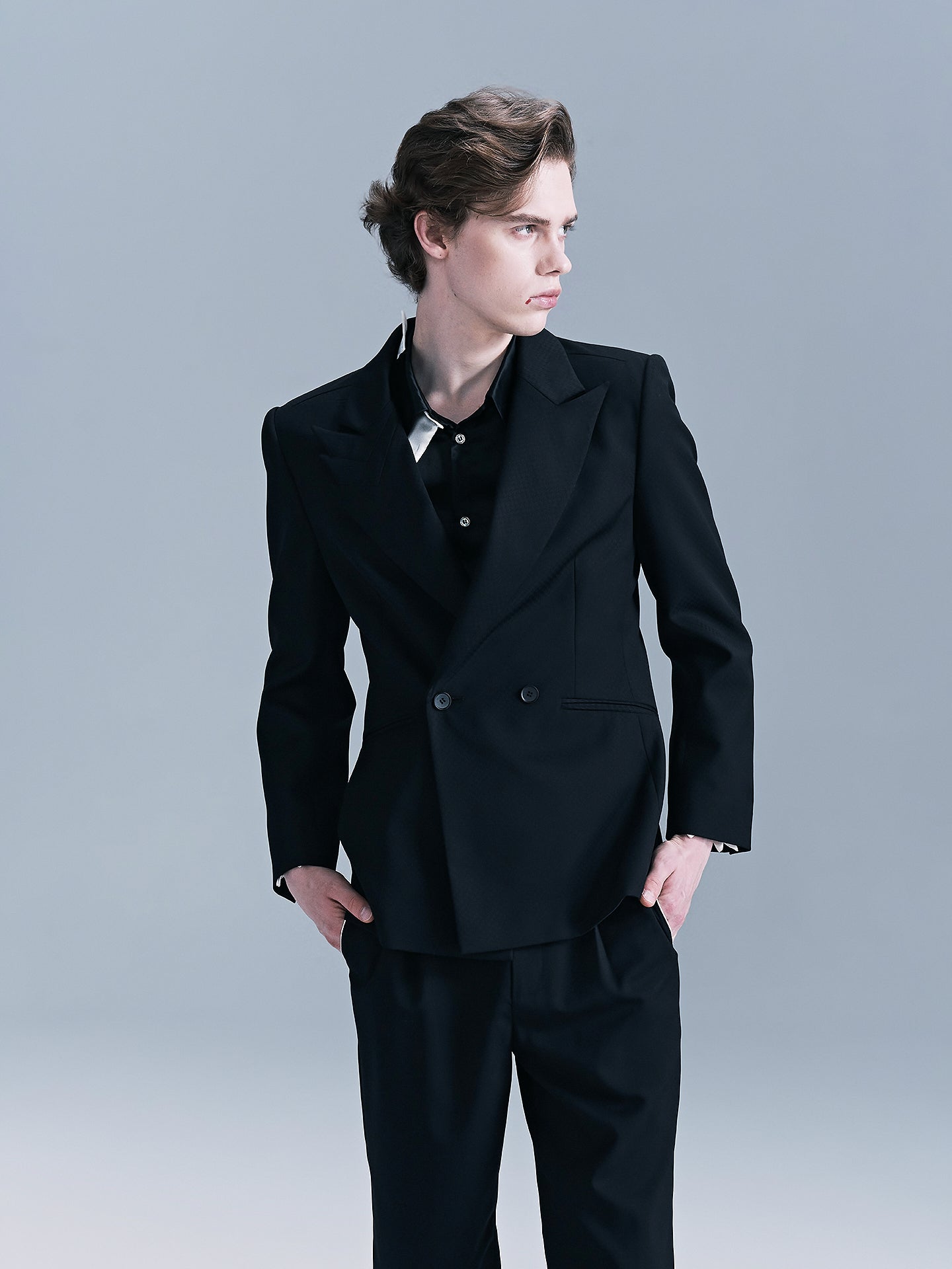 houndstooth Layered collar suit