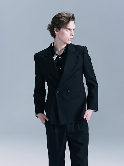 houndstooth Layered collar suit