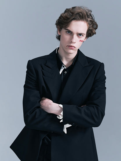 houndstooth Layered collar suit