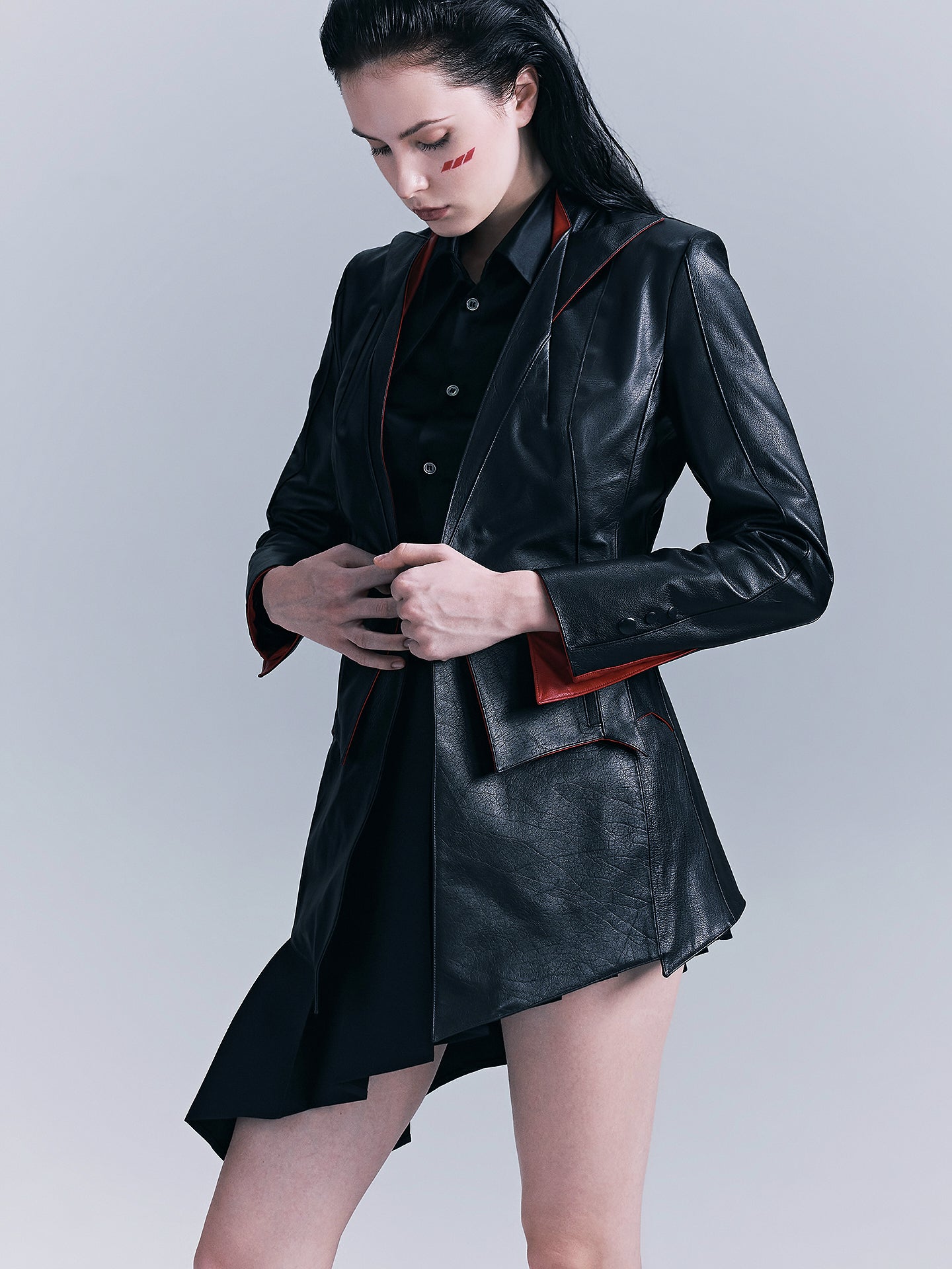 Snakebone genuine leather jacket