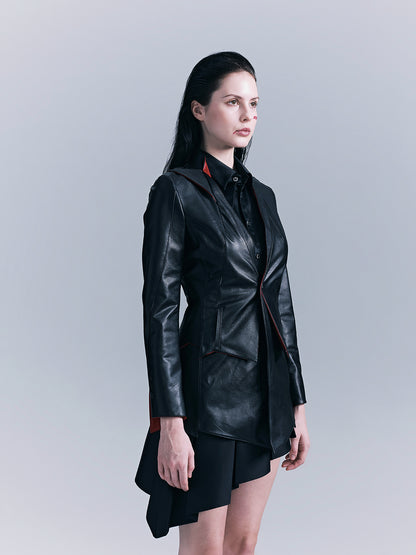 Snakebone genuine leather jacket