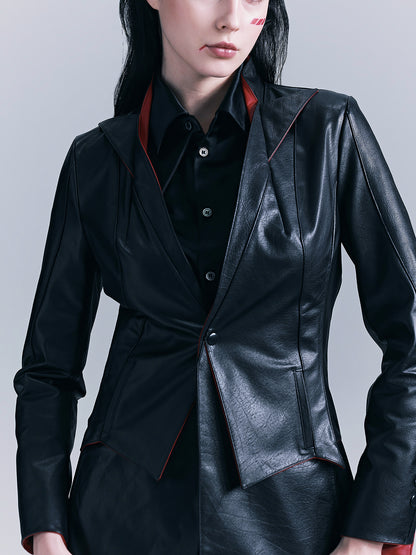 Snakebone genuine leather jacket