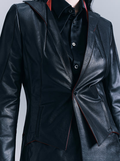 Snakebone genuine leather jacket