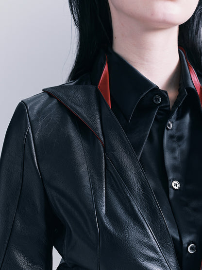 Snakebone genuine leather jacket