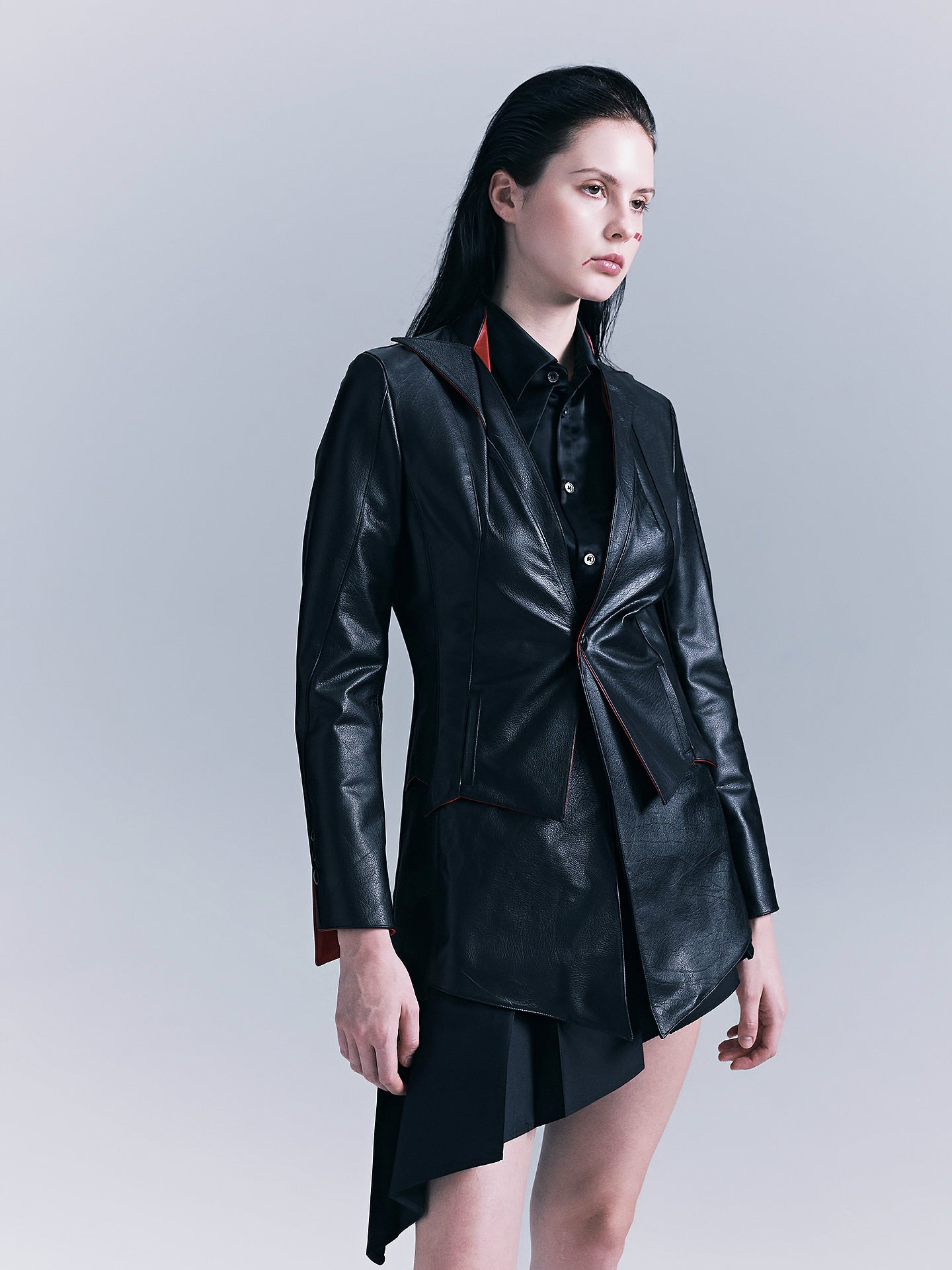 Snakebone genuine leather jacket