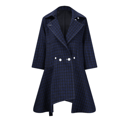 Checkered Kilted Trench Coat