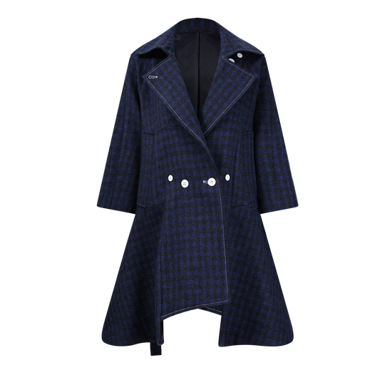 Checkered Kilted Trench Coat
