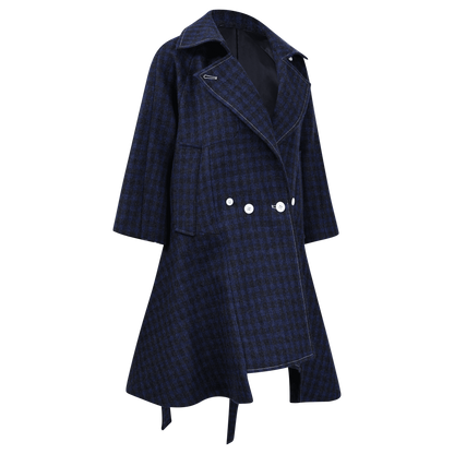 Checkered Kilted Trench Coat