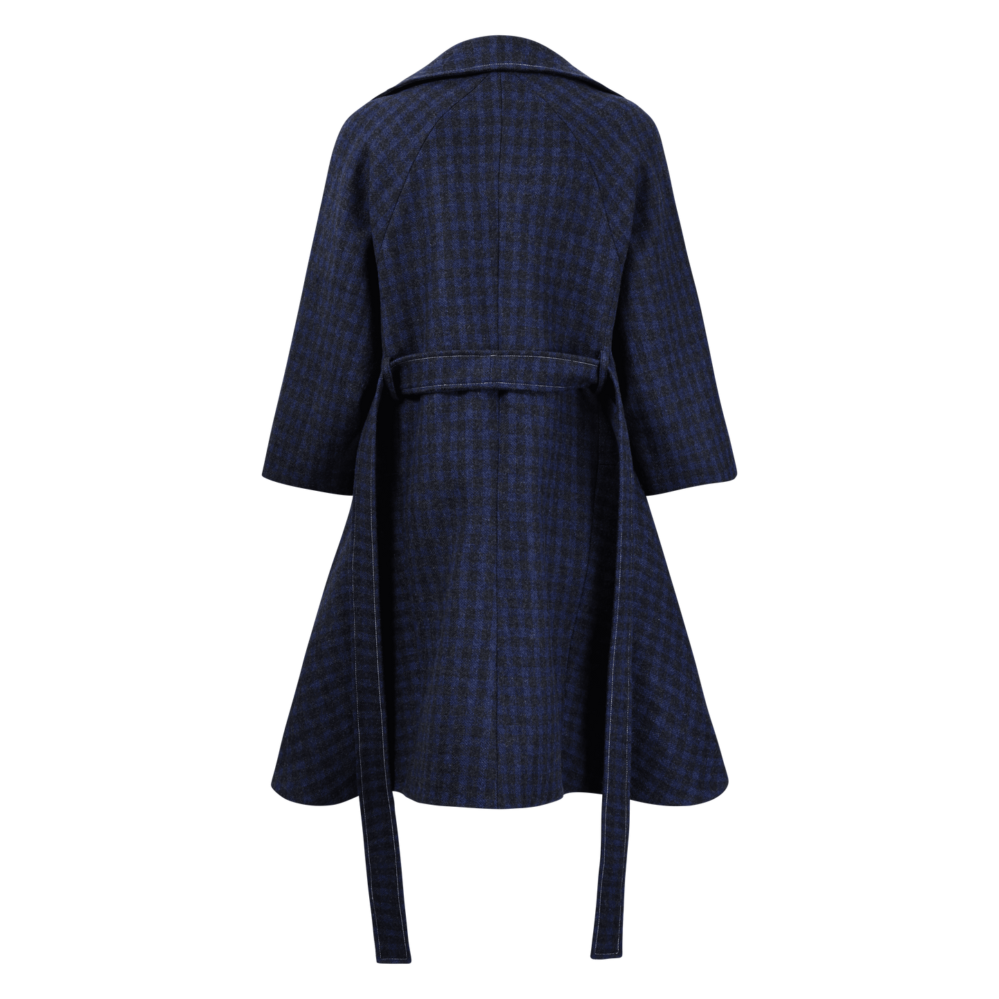 Checkered Kilted Trench Coat
