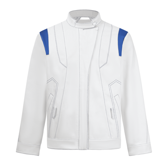 Color-blocked denim jacket