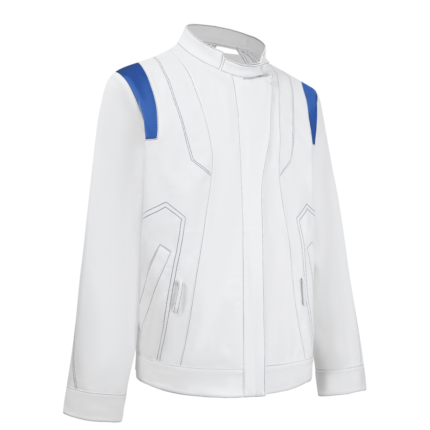 Color-blocked denim jacket