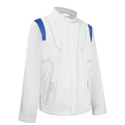 Color-blocked denim jacket