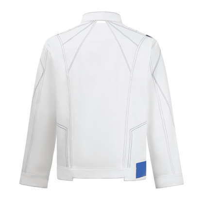 Color-blocked denim jacket