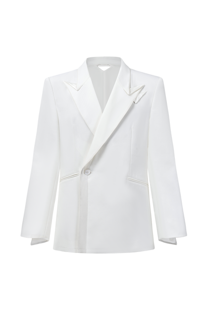 Origami Notched Lapel Men's suit (White)