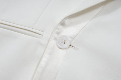 Origami Notched Lapel Men's suit (White)