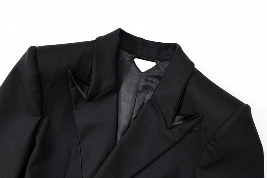 Origami Notched Lapel Men's suit (Black)