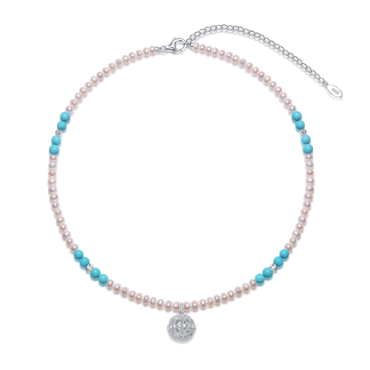 Vine-Set Pearl Short Necklac