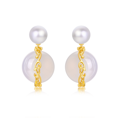 Vine-Set Drop Earrings · Soft Gold