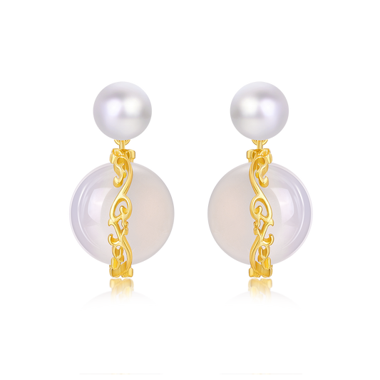 Vine-Set Drop Earrings · Soft Gold