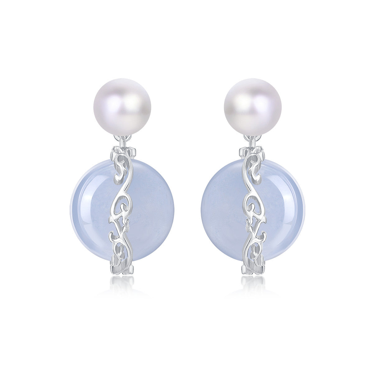 Vine-Set Gemstone Drop Earrings · Ethereal Void