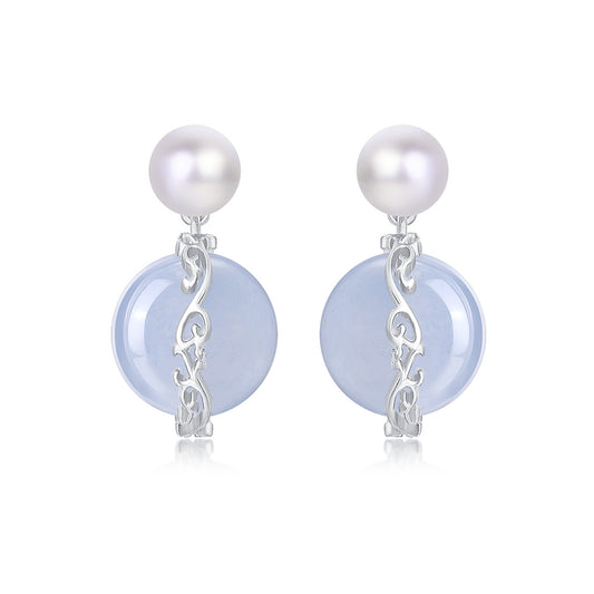Vine-Set Gemstone Drop Earrings · Ethereal Void