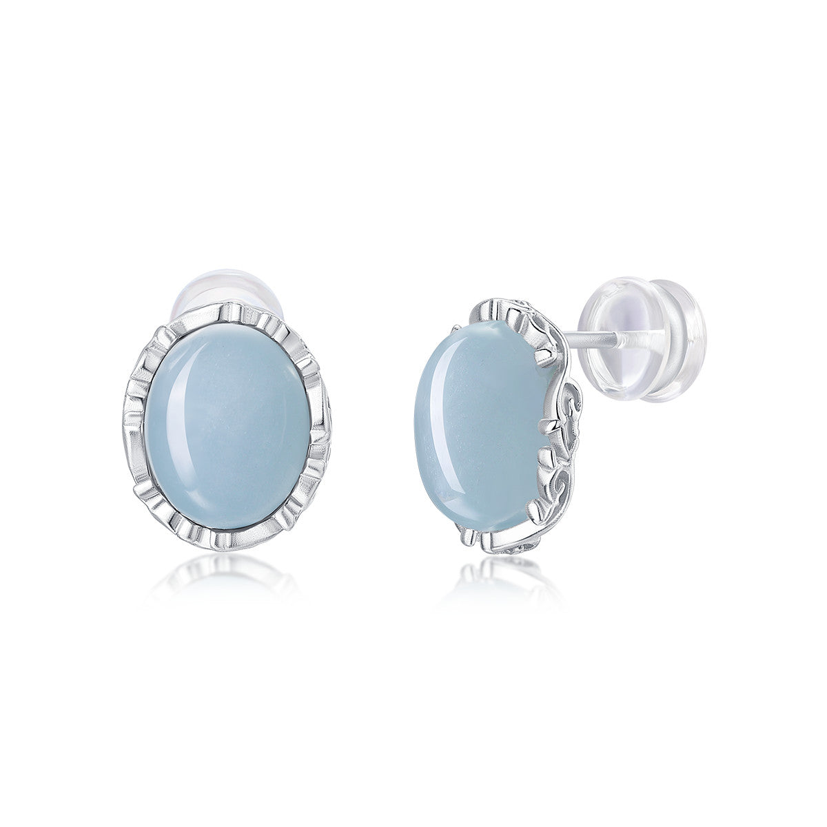 Vine-Set Gemstone Stud Earrings · Ethereal Void