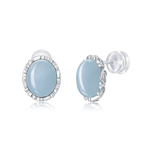 Vine-Set Gemstone Stud Earrings · Ethereal Void