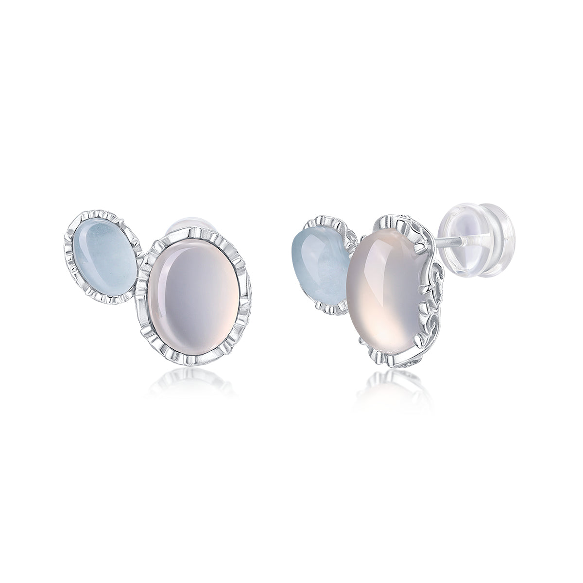 Twin Gemstone Stud Earrings · Ethereal Void