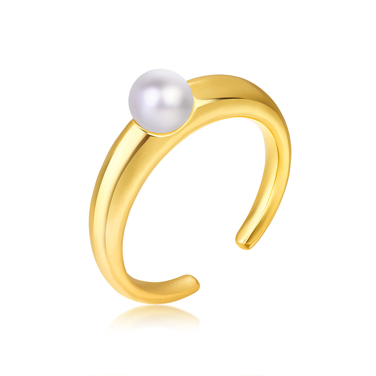 Beaded Pearl Ring (Gold-Plated)