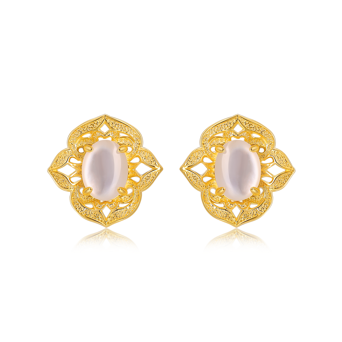 Woven Light Stud Earrings (Gold)