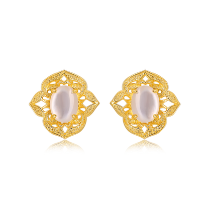 Woven Light Stud Earrings (Gold)