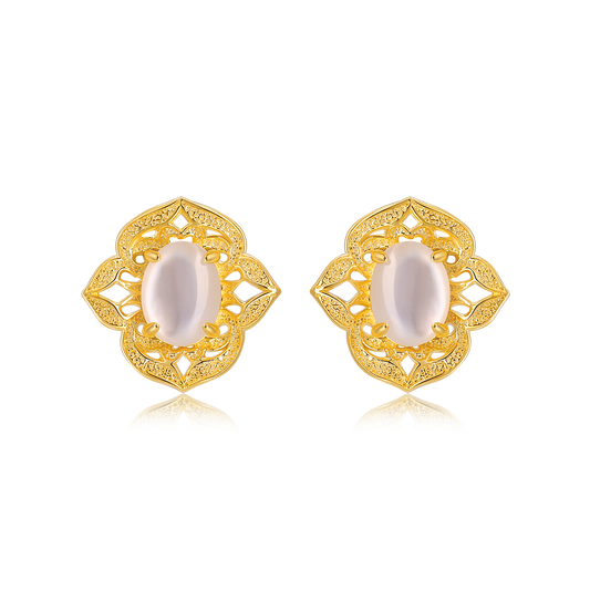 Woven Light Stud Earrings (Gold)