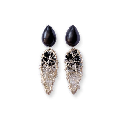 Li Realm Crystal Dome Dazzling Light Trace Large Earring Silver