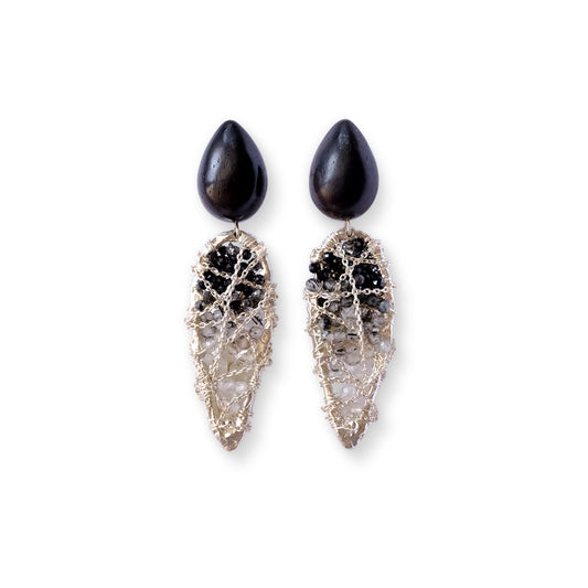 Li Realm Crystal Dome Dazzling Light Trace Large Earring Silver