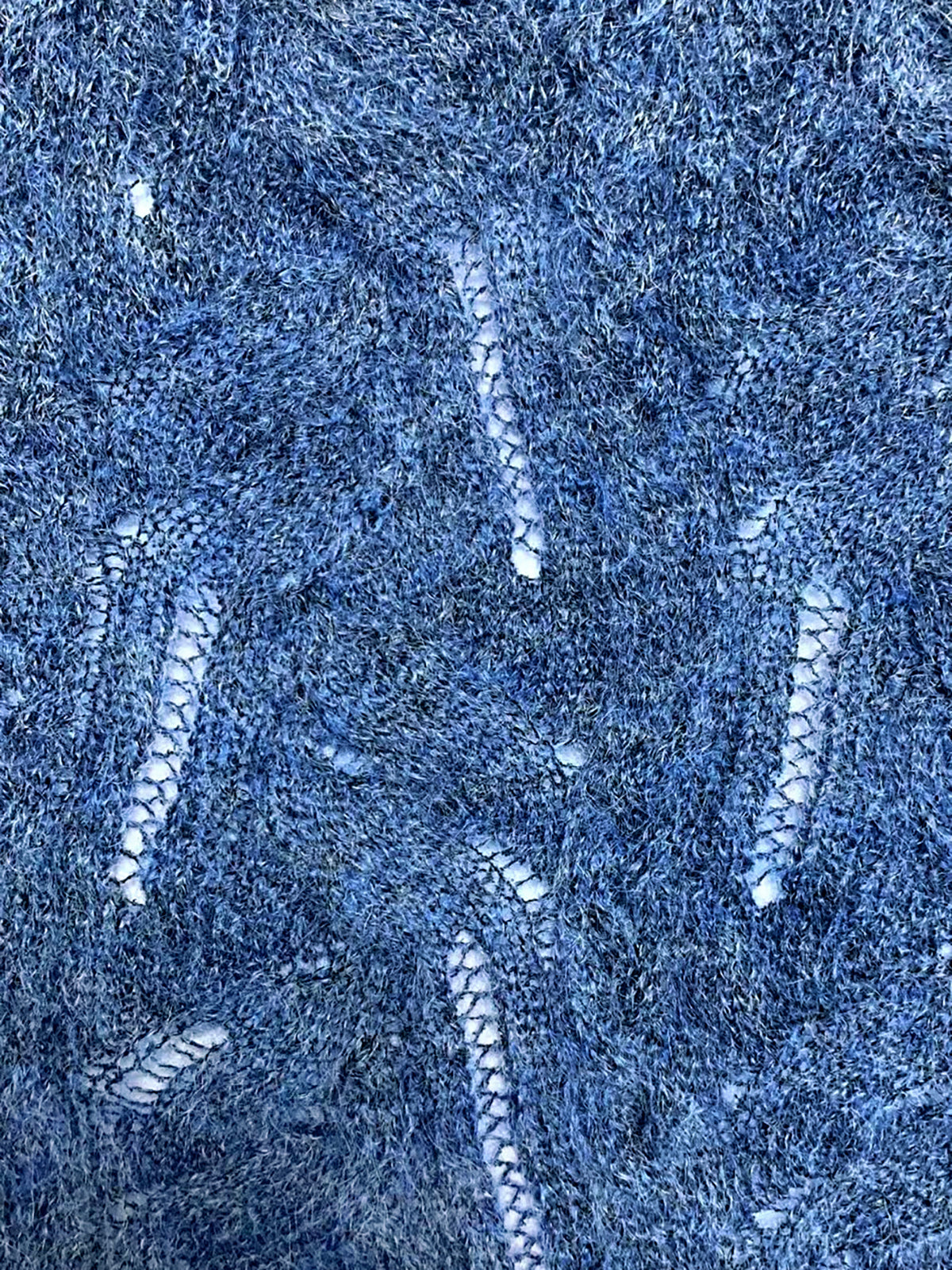 Ultra-soft gradient-colored horsehair irregular twist flower knit cardigan