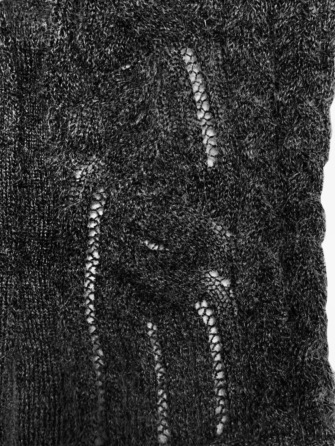 Ultra-soft gradient-colored horsehair irregular twist flower knit cardigan