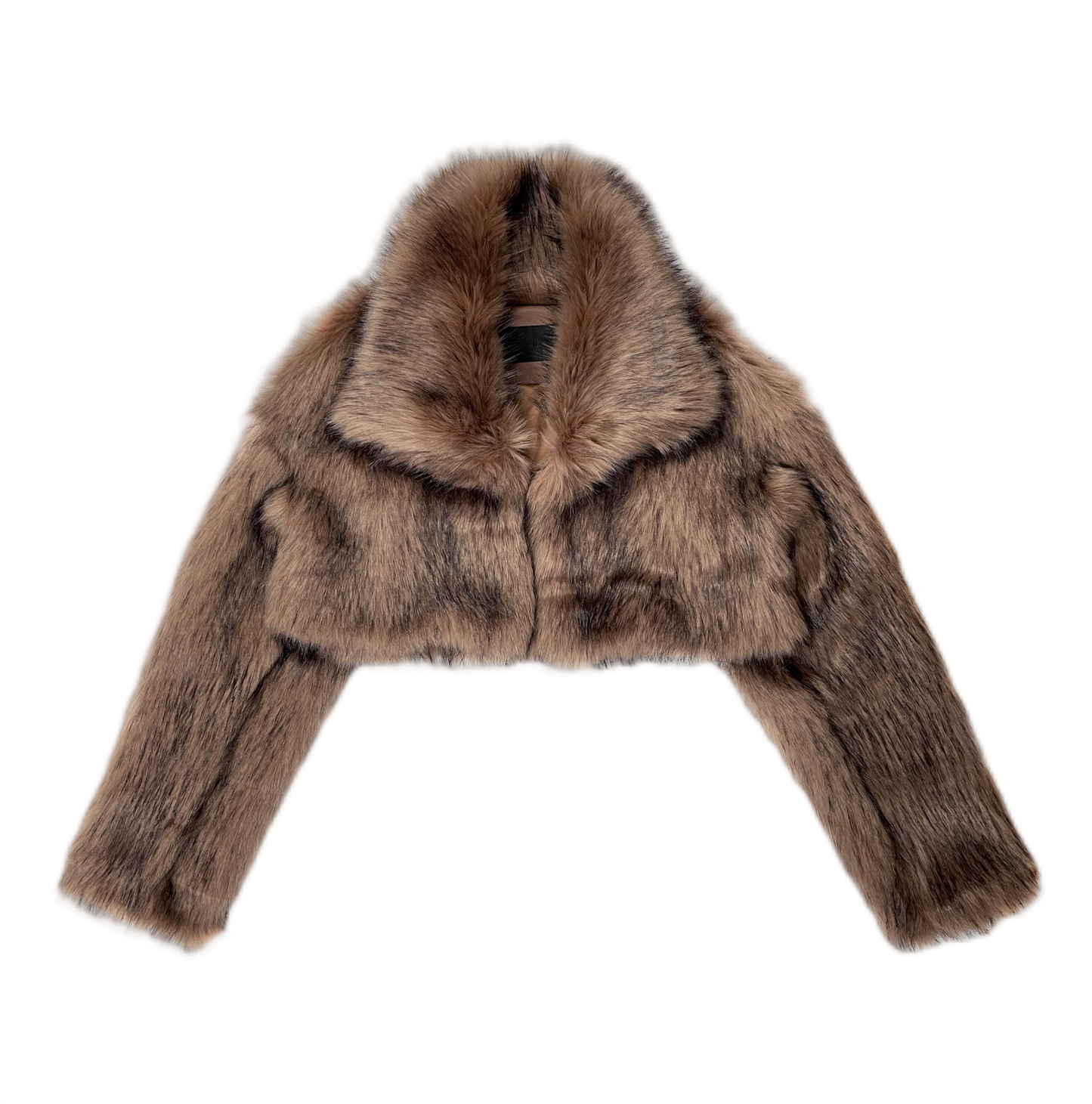 Dip-dye pointed environmental protection wool oversized lapel short coat