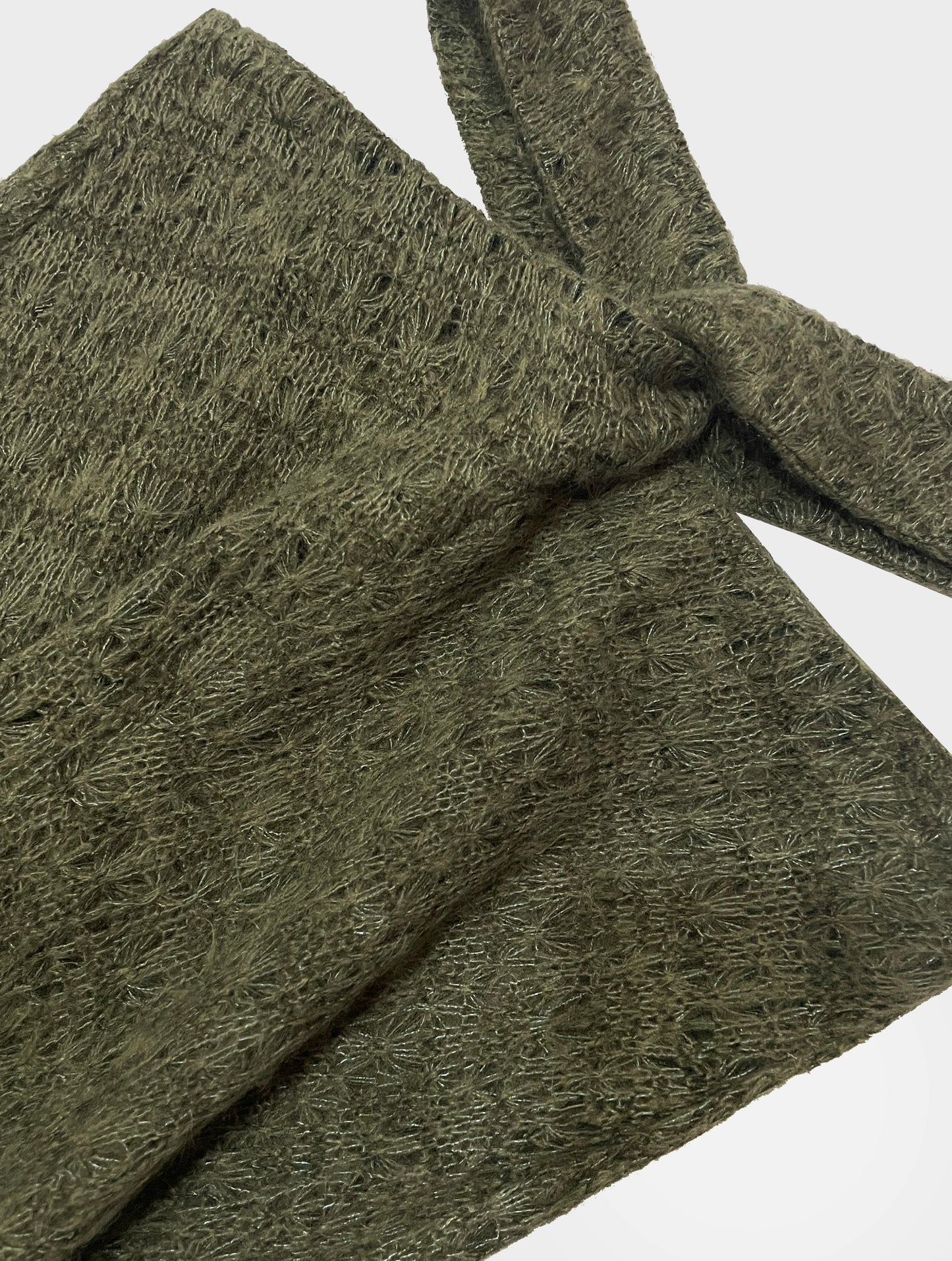 Woolen hollow knit bell-bottom pants