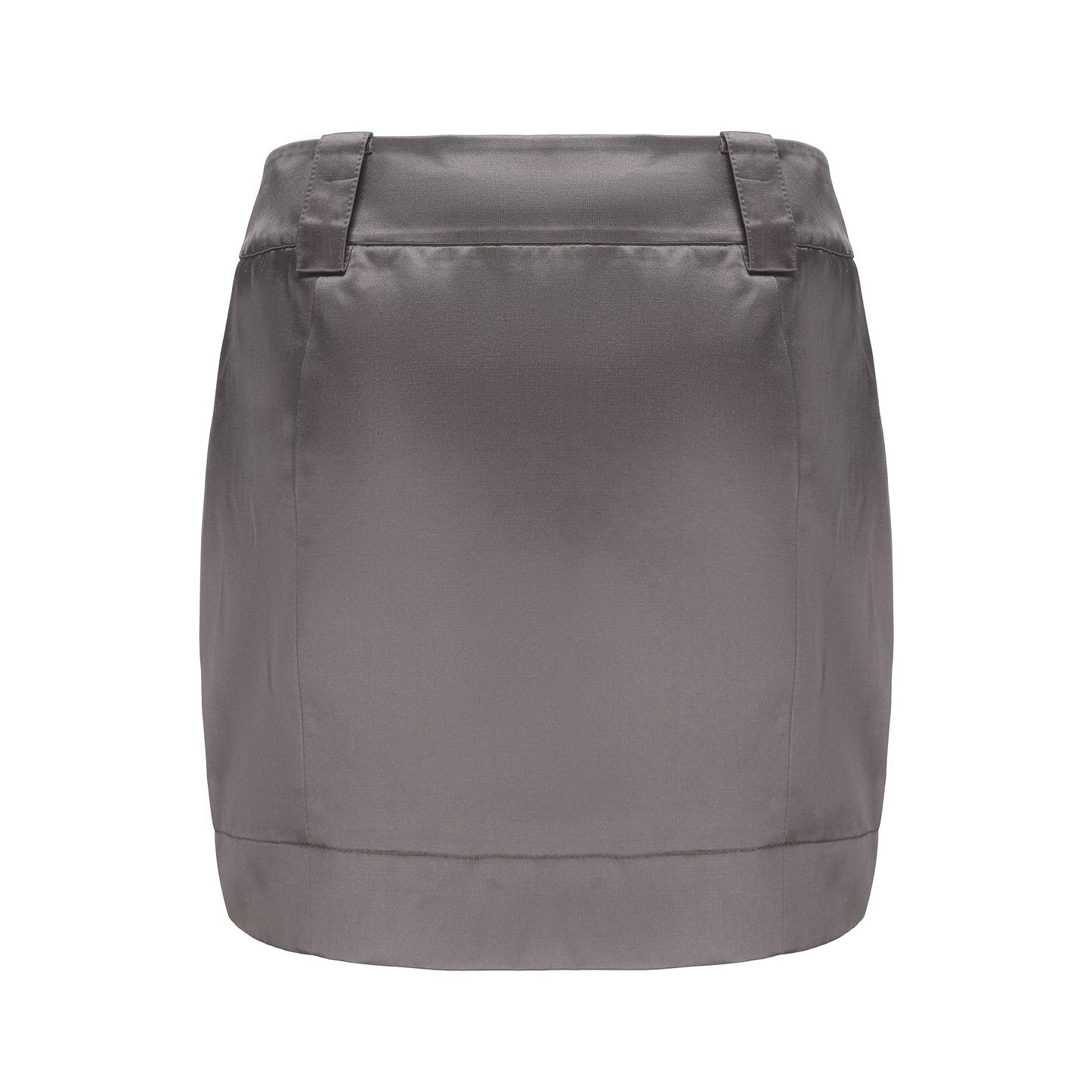 Dark Gray Silk Utility Pocket Mini Skirt
