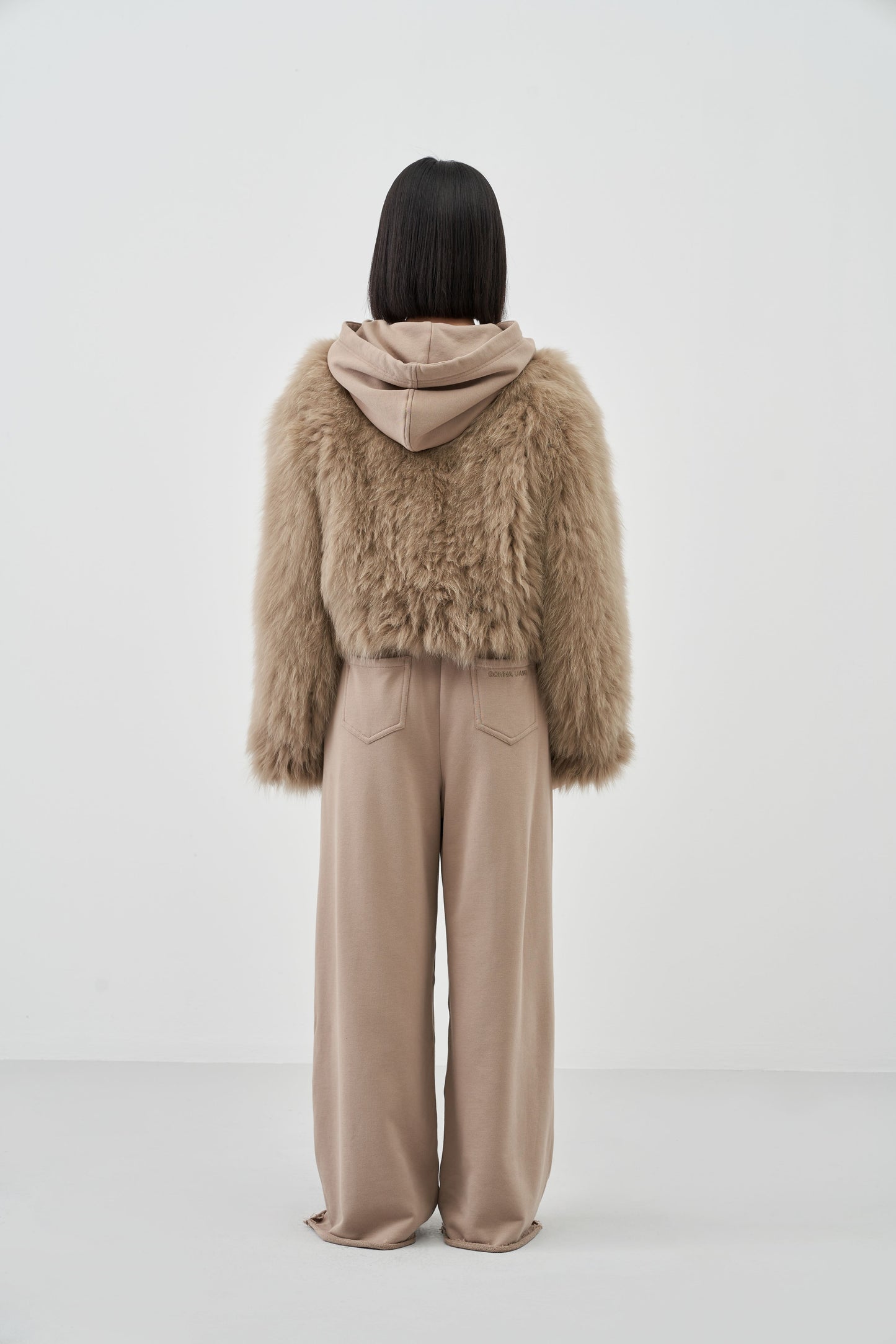 Loose V-Neck Fox Fur Short High-Waisted Coat