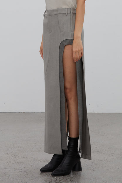 Layered slit skirt