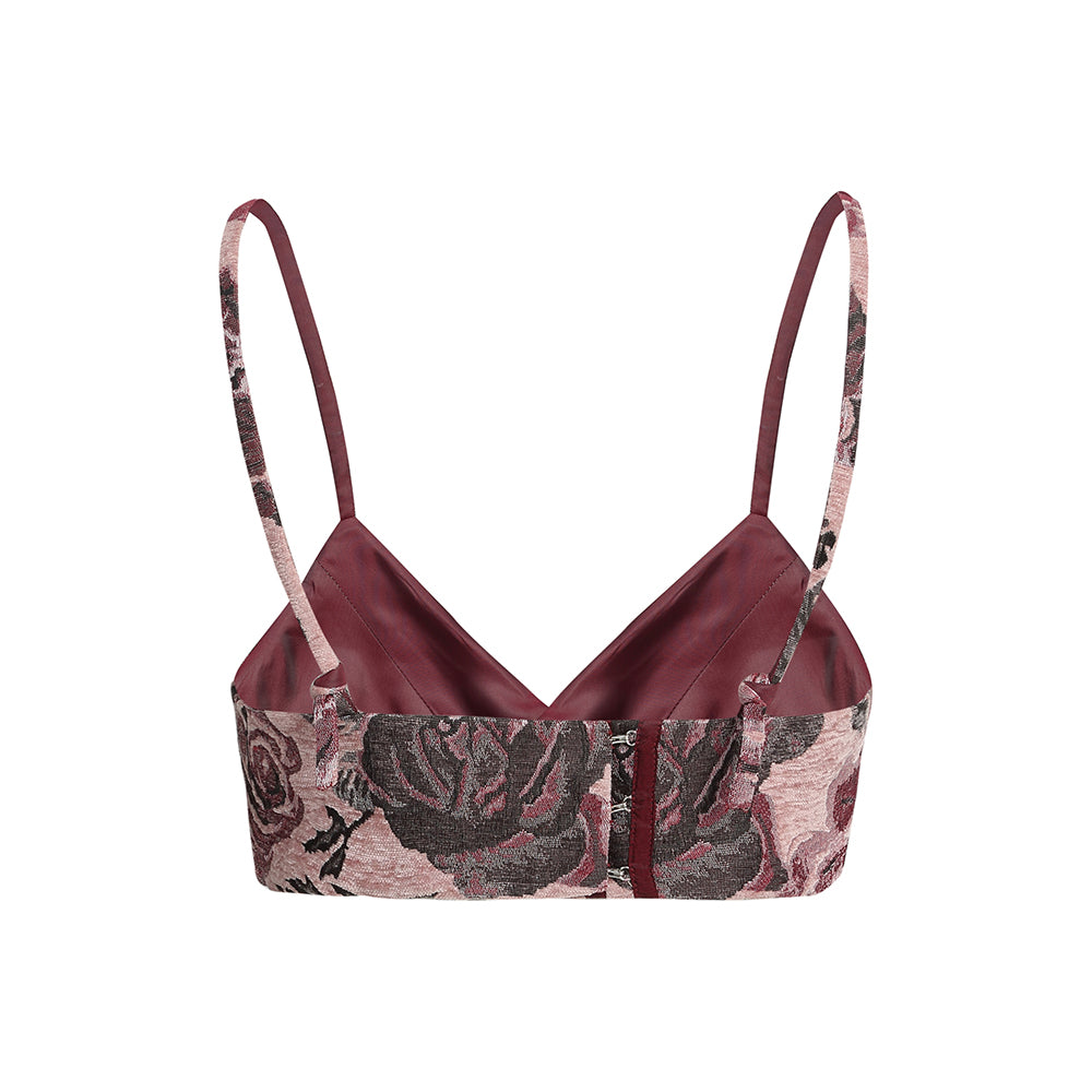 Butterfly Bow Embossed Double Strap Bustier