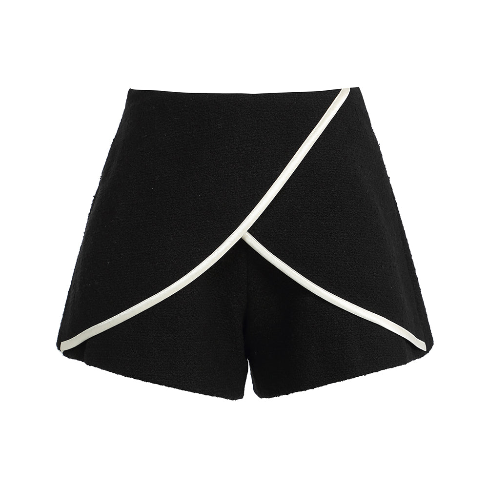 Black and White Contrast Small Fragrance Skirt Pants