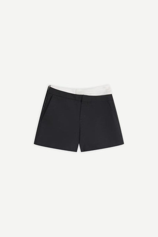 Asymmetric Curved Waist Shorts