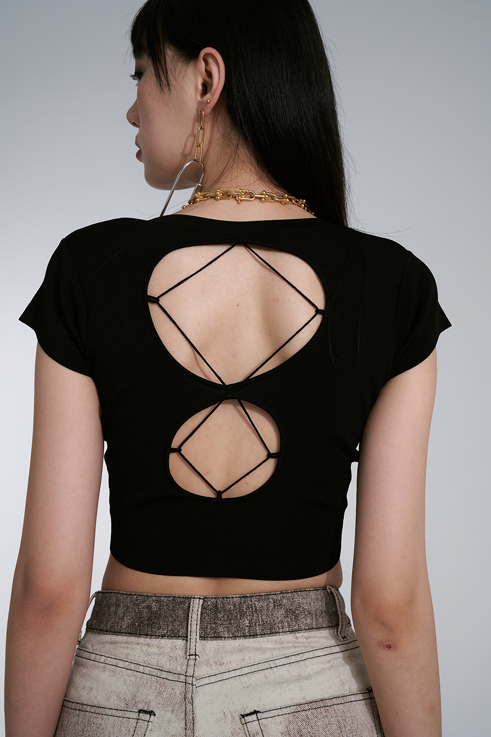 Black Hollow Out Camisole