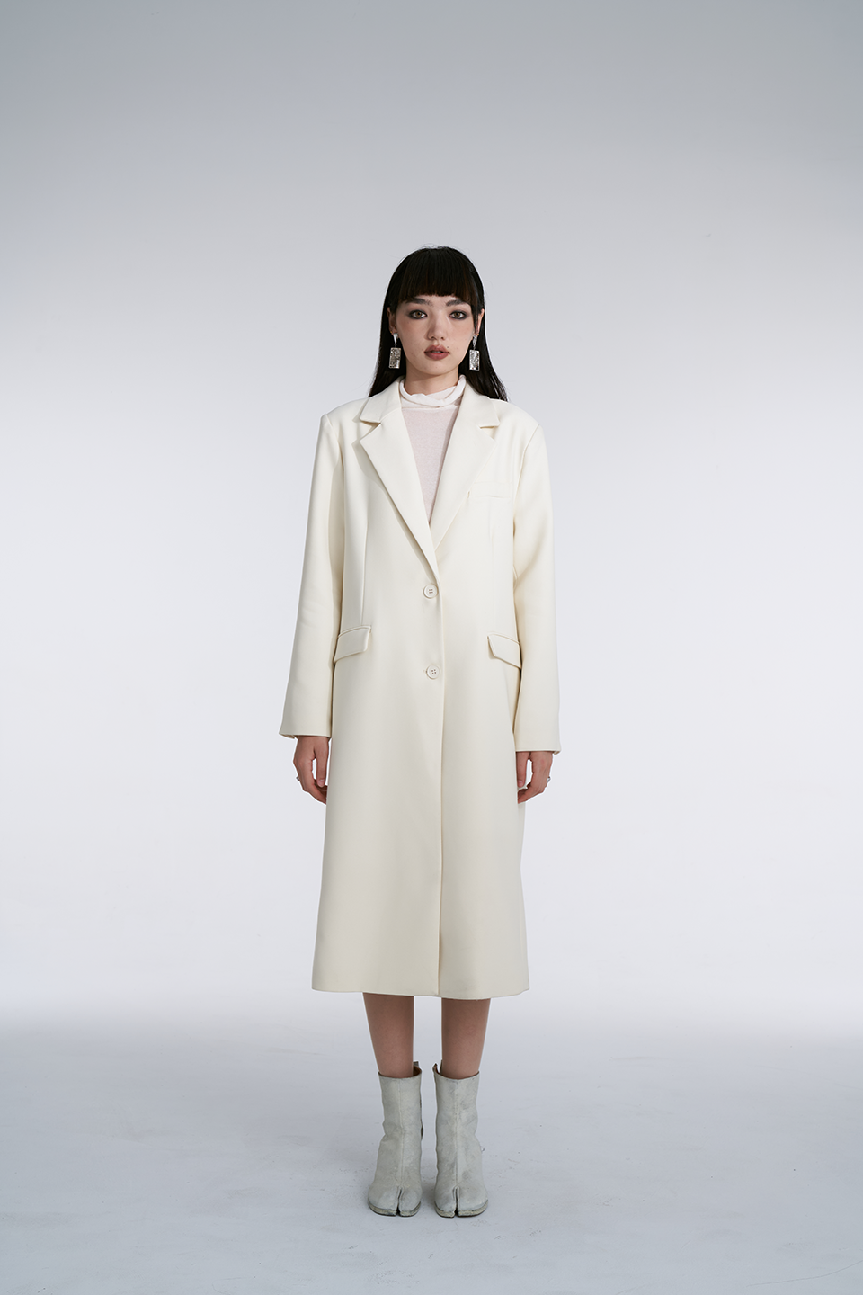 White Hollow Out Coat