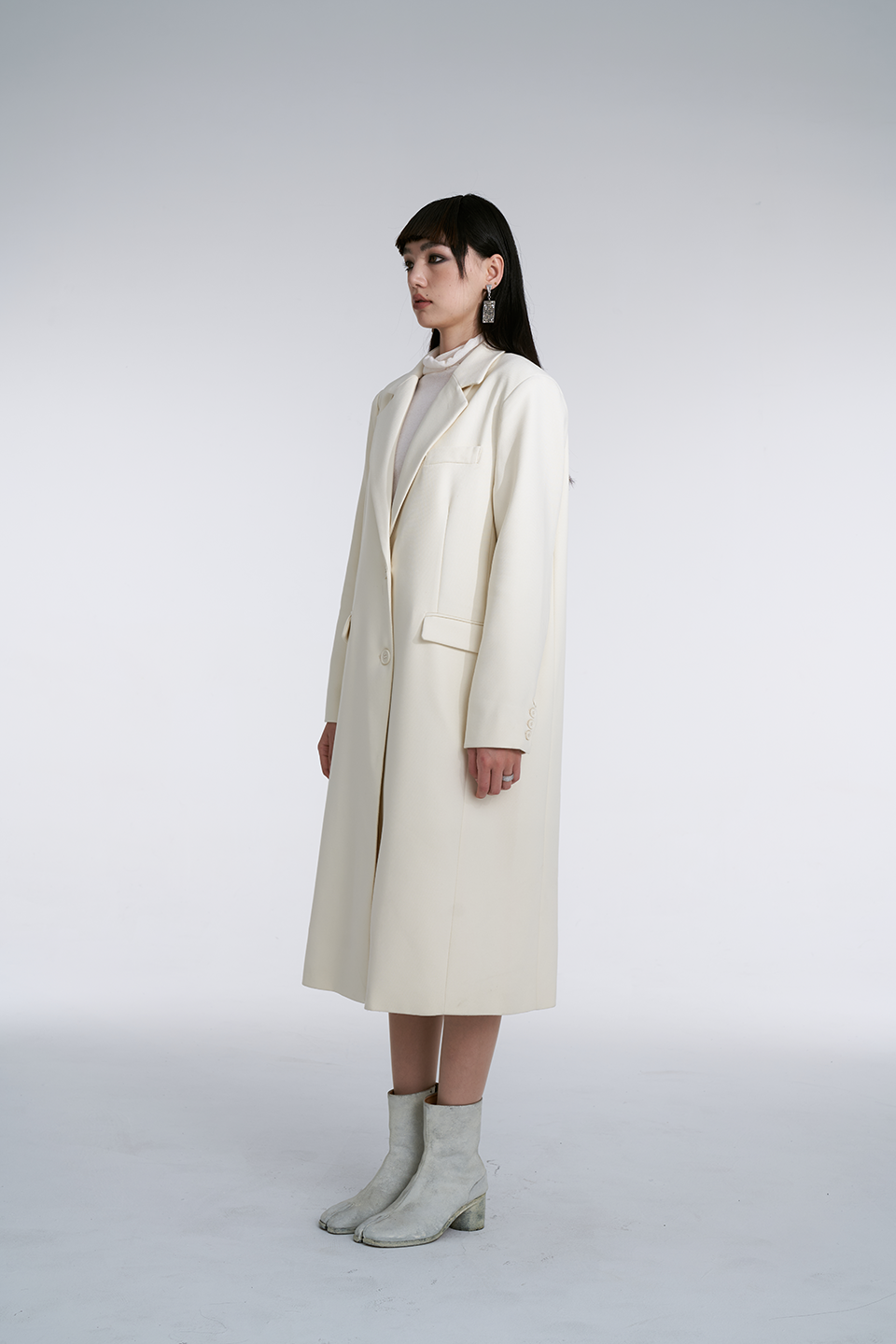 White Hollow Out Coat