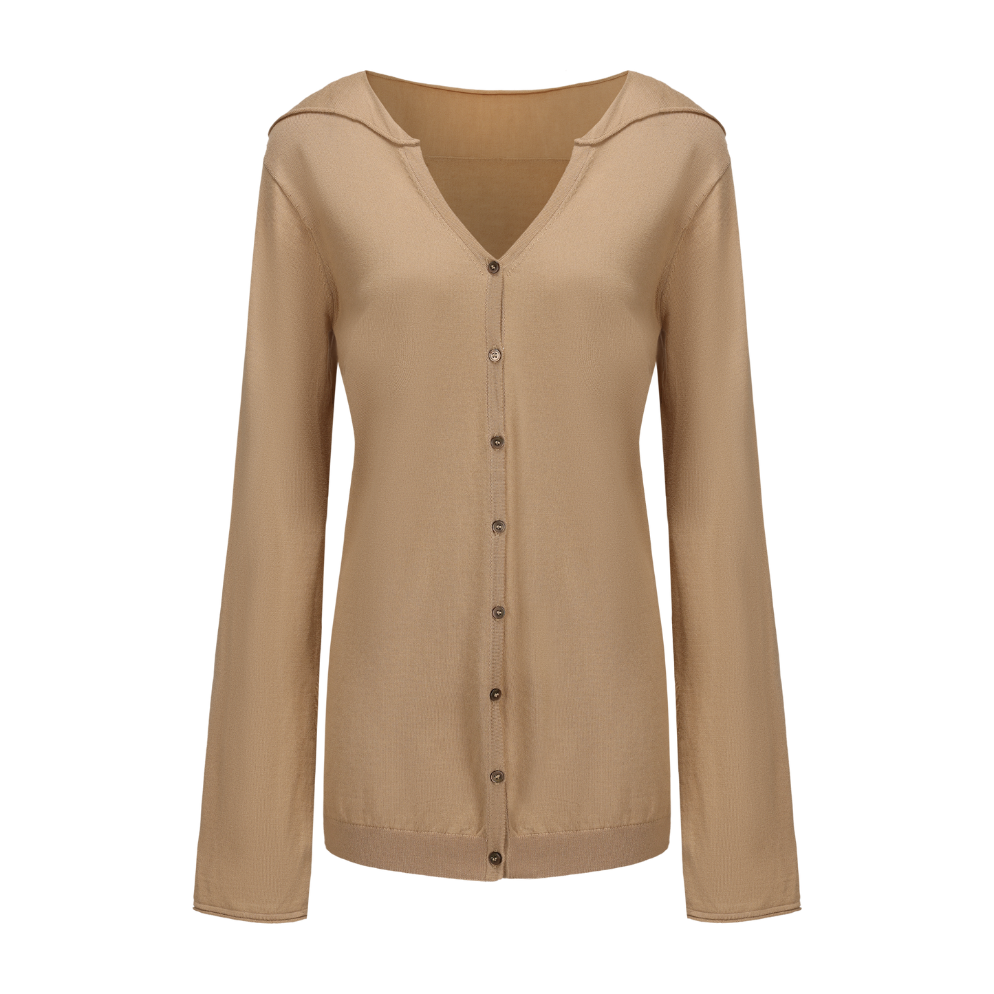 Square-Paneled Split-Sleeve Wool Cardigan